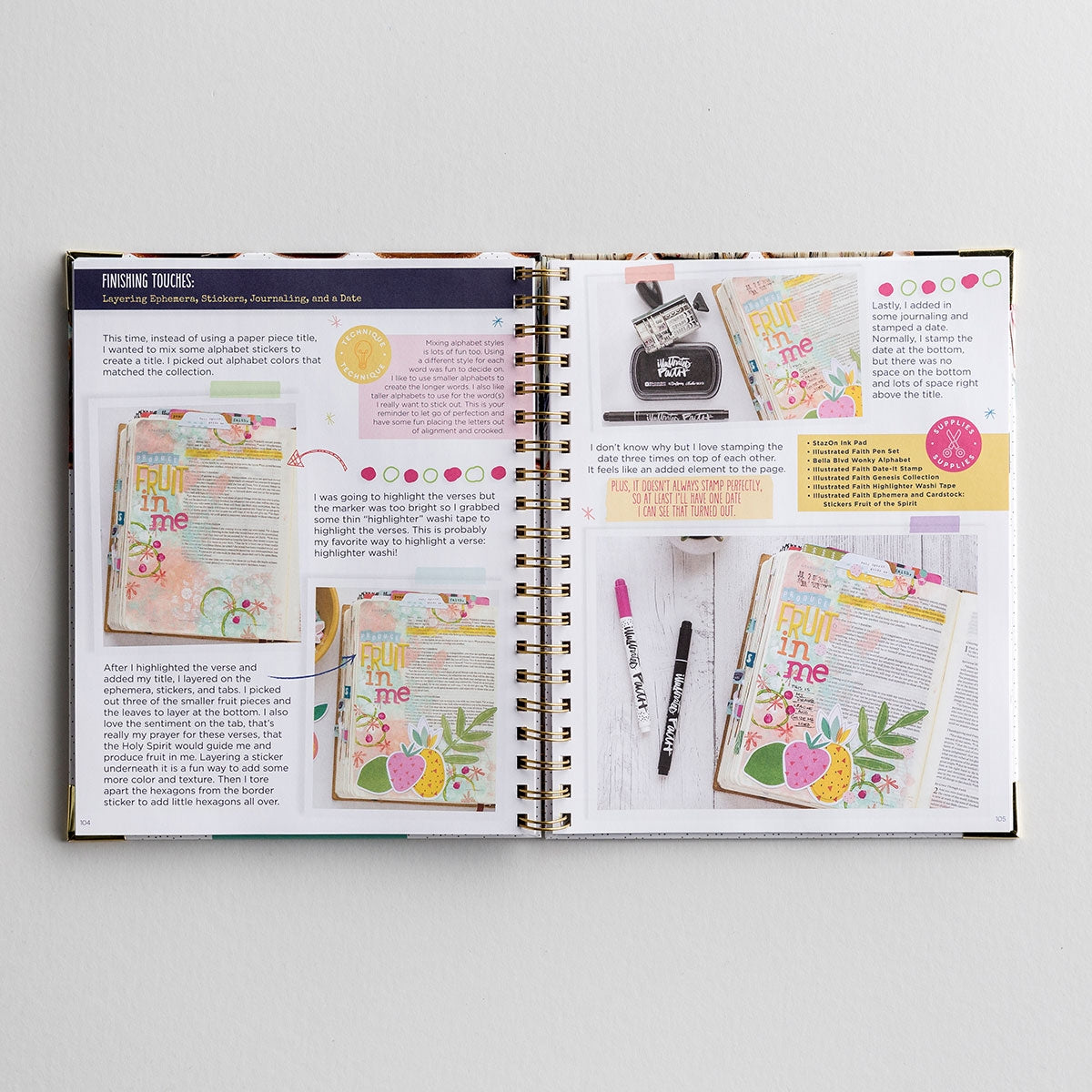 A Workbook Guide to Bible Journaling inside view.