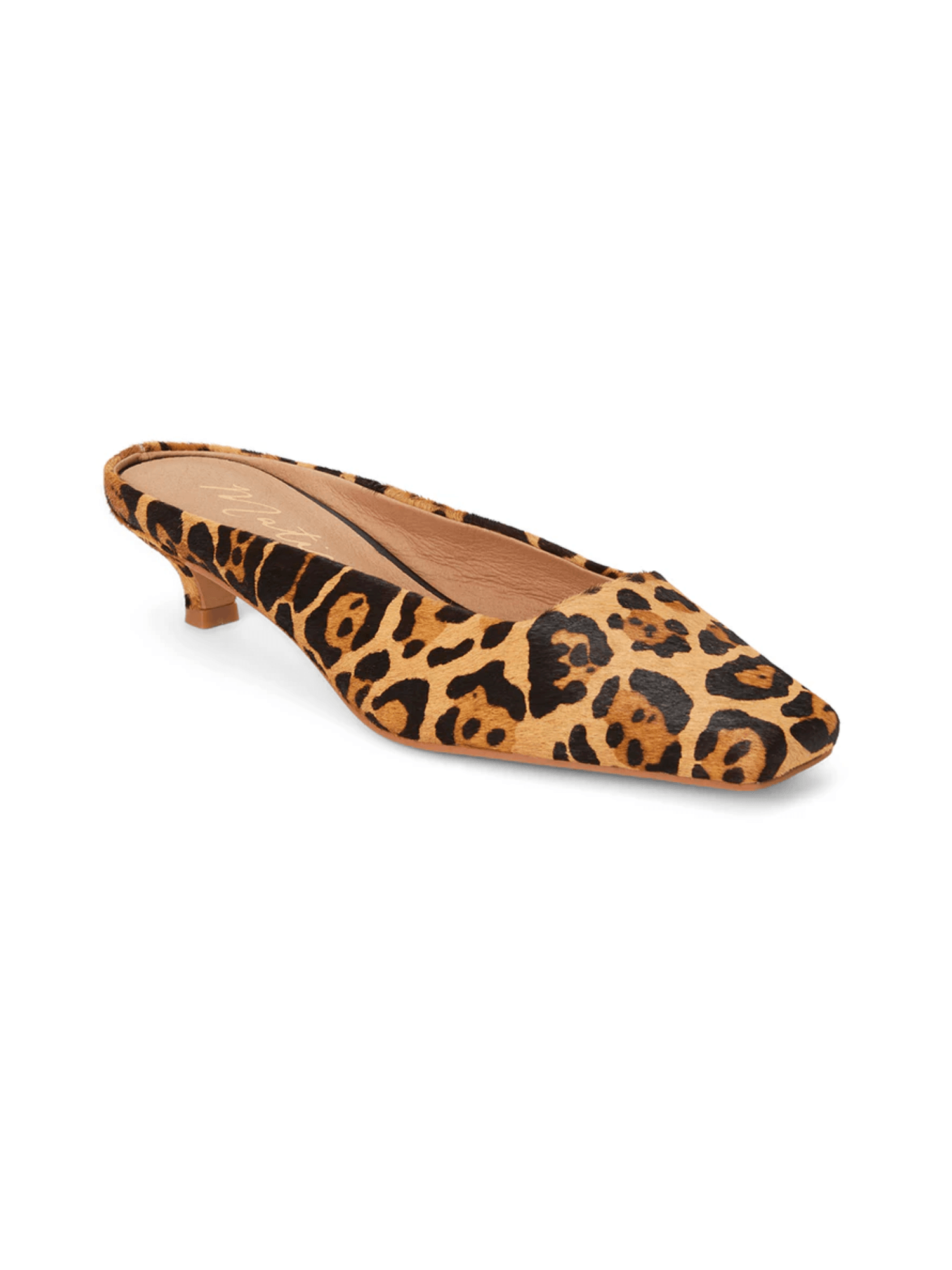LA 16 HEELED MULES IN TIGER PATTERN RABBIT FUR