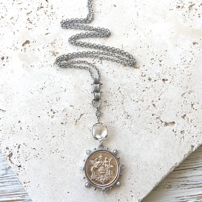 VB&CO Designs Handmade Jewelry Coin Necklace - Silver/Gold