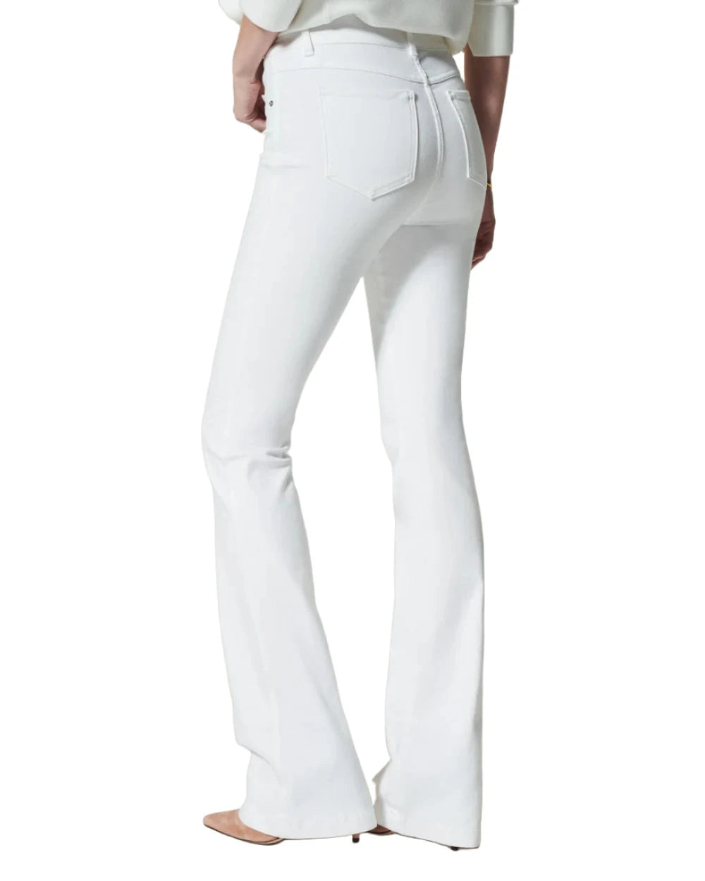 Spanx Flare Jeans - White back view.