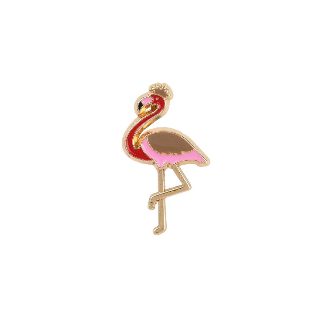 Transparent Gold Flamingo Fiesta Pin