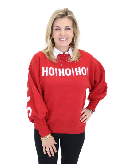 Ho!Ho!Ho! Crewneck Sweater - Red