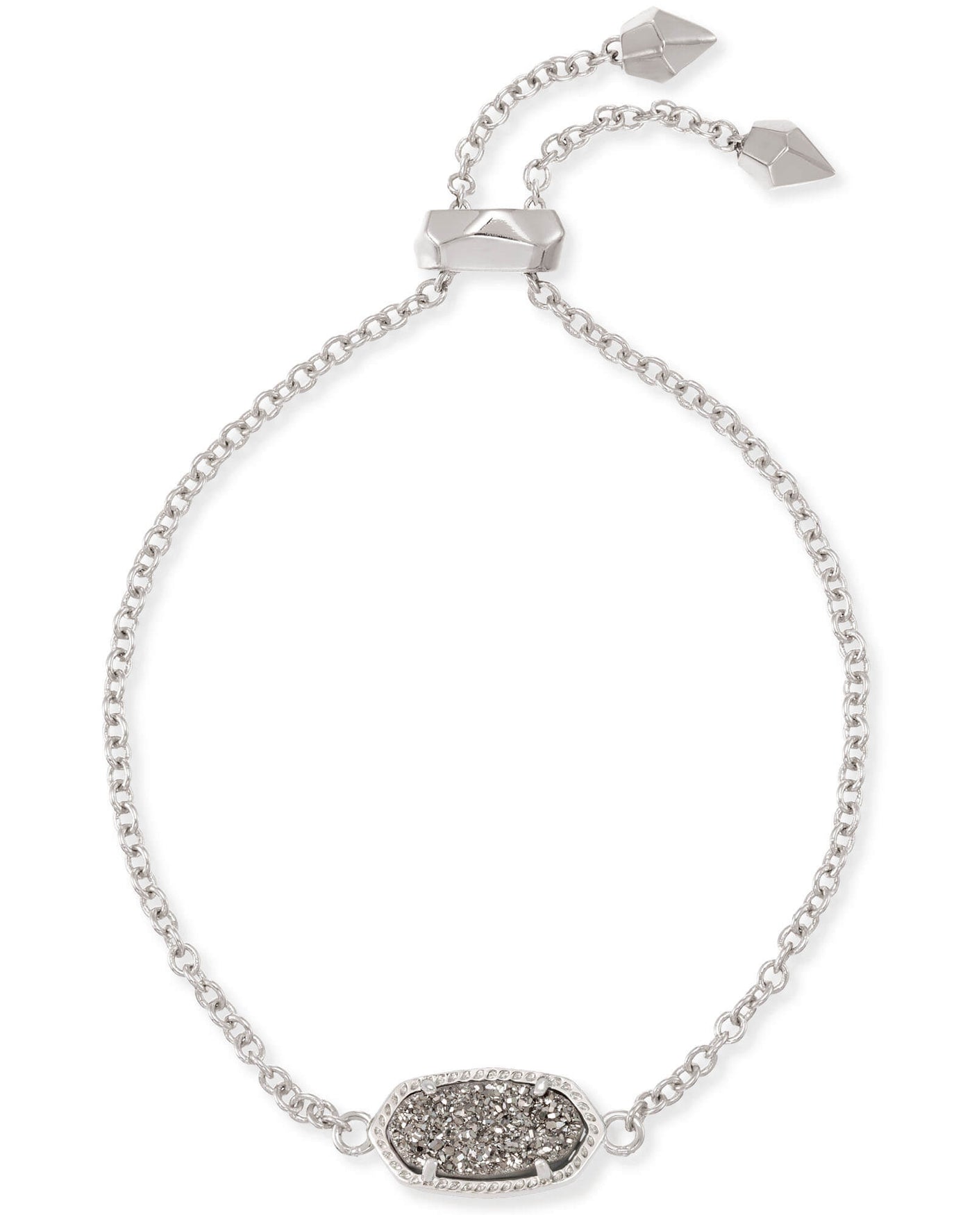 Kendra Scott Elaina Adjustable Chain Bracelet in Platinum Drusy