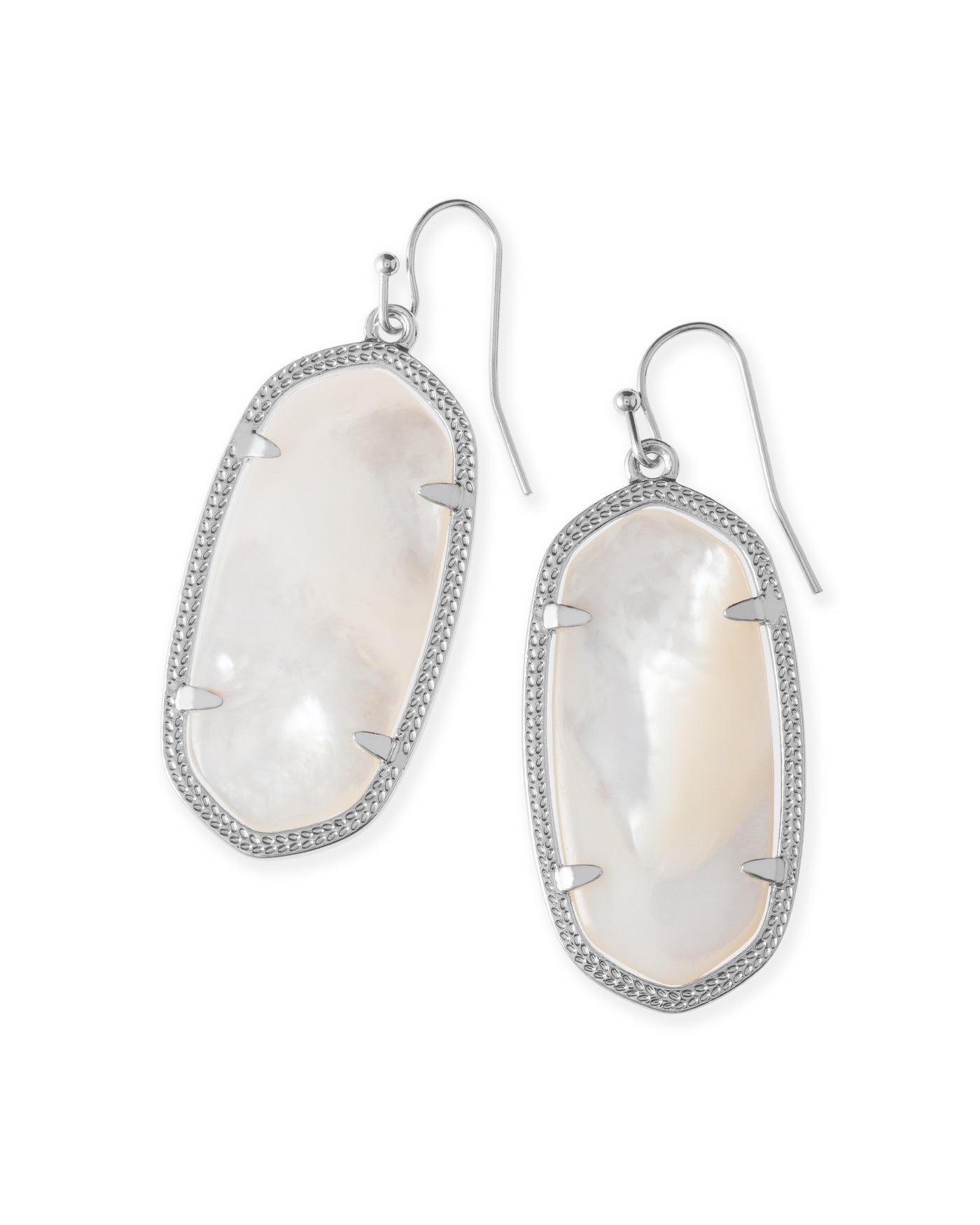 Elle Silver Drop Earrings In Ivory Mother-Of-Pearl | Kendra Scott
