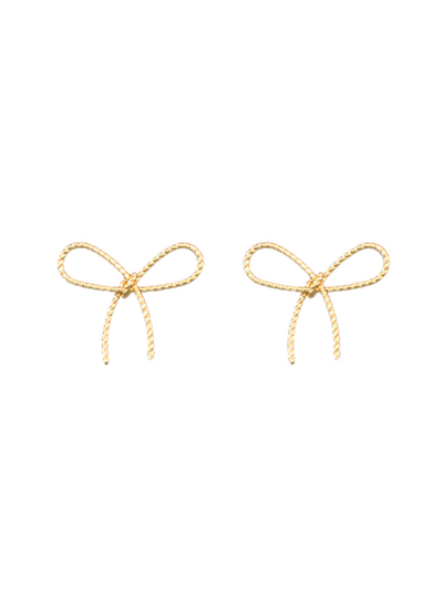 Wire Bow Earrings Gold
