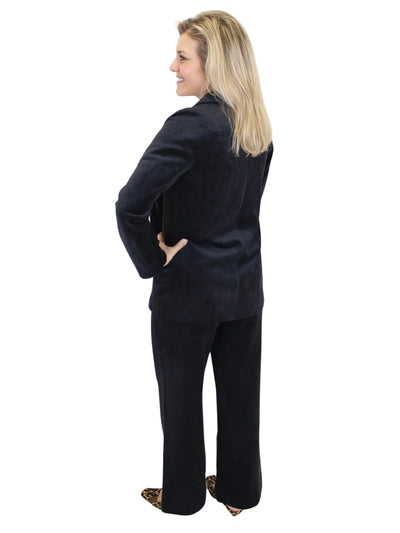 Classy Corduroy Blazer - Black back view.