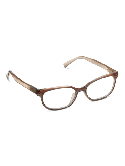 Brown eyeglasses on a white background