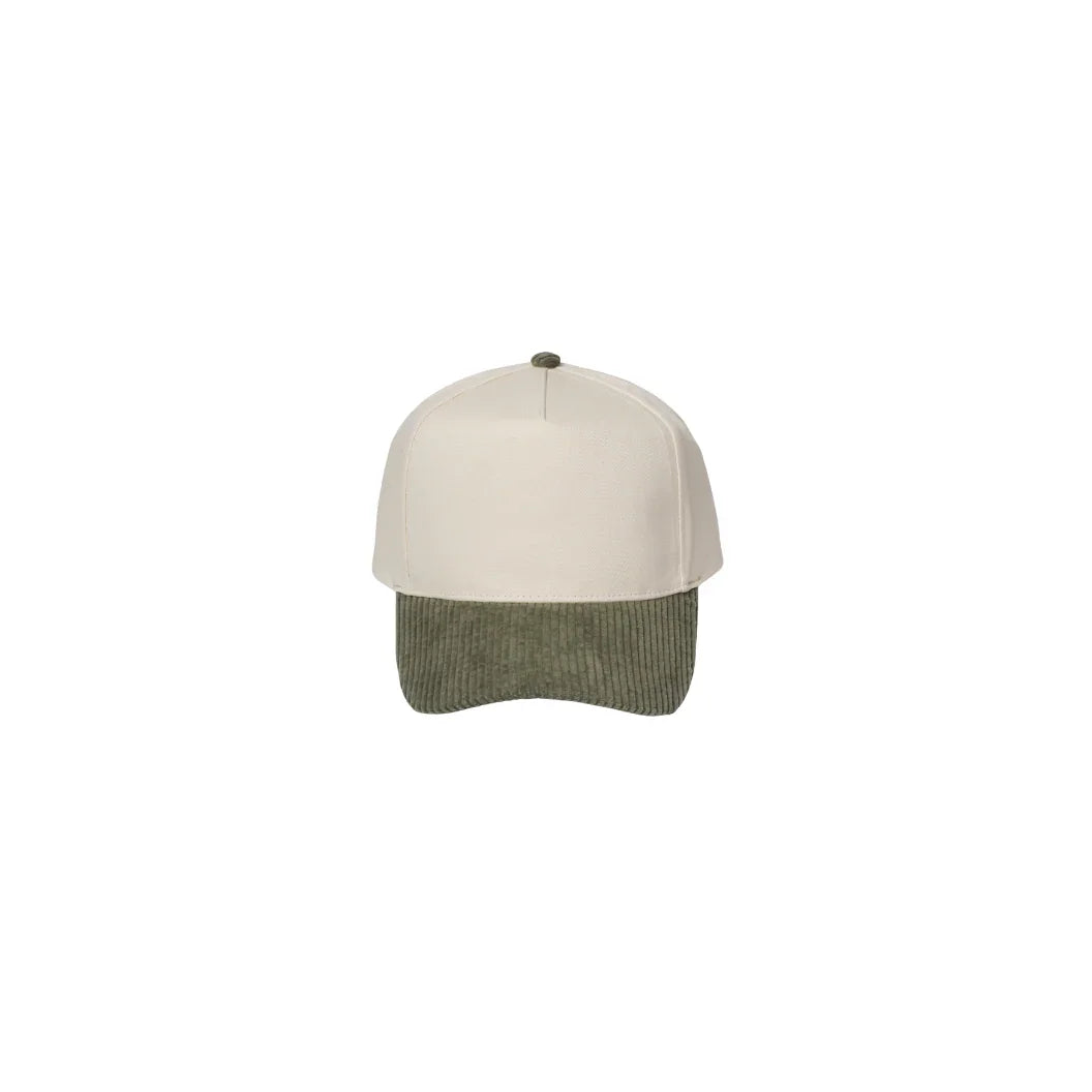 CB Hat Bar - Olive Corduroy Brim Baseball Cap