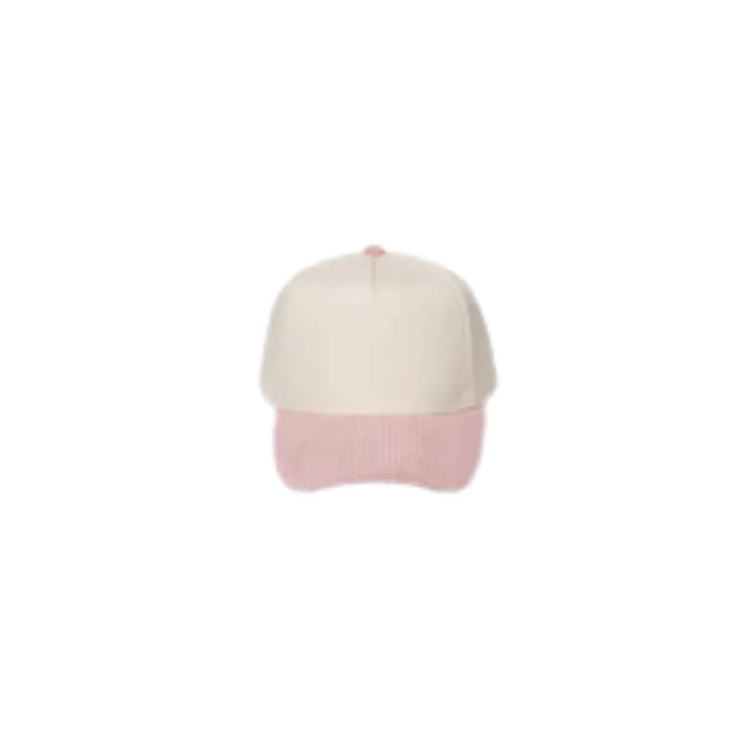CB Hat Bar - Pink Corduroy Brim Baseball Cap