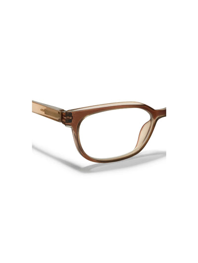 Brown eyeglasses on a white background