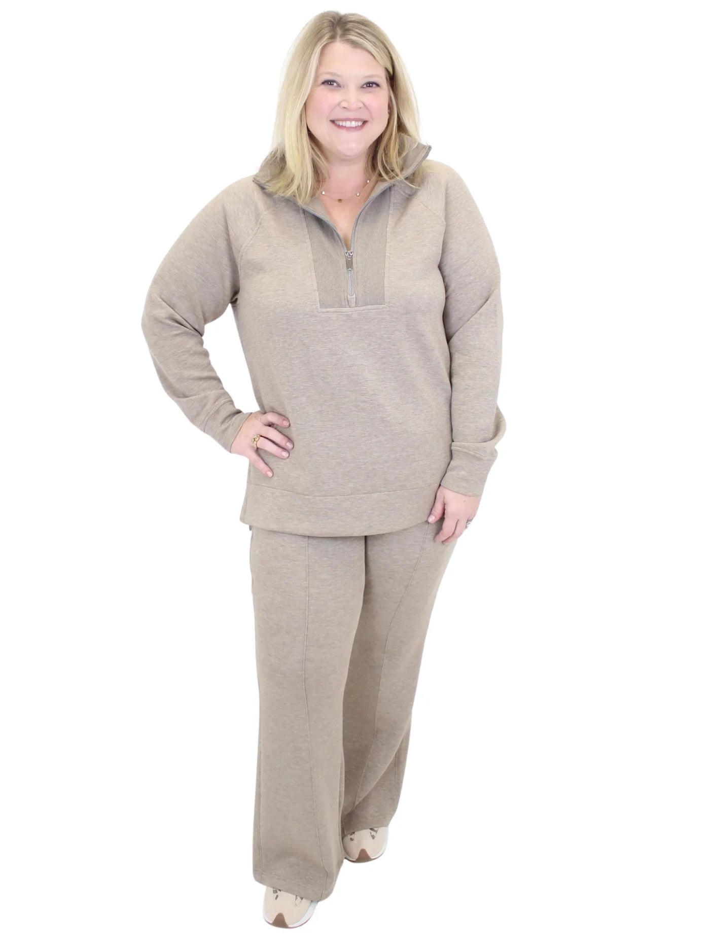 Spanx AE Half-Zip Tunic - Birch