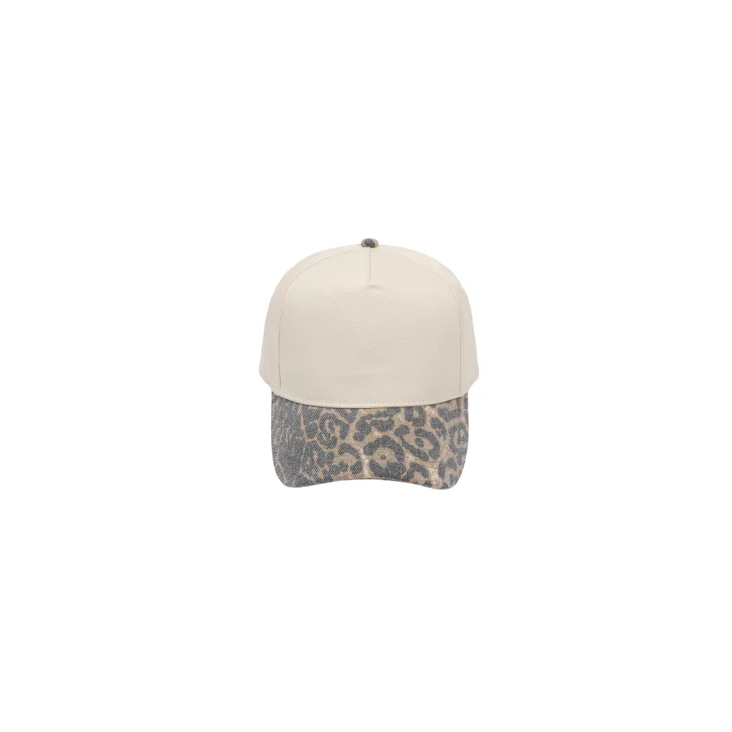 CB Hat Bar - Leopard Brim Two-Tone Baseball Cap