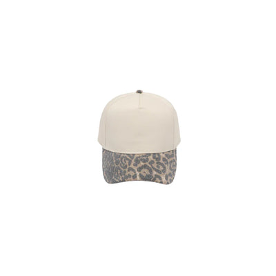CB Hat Bar - Leopard Brim Two-Tone Baseball Cap