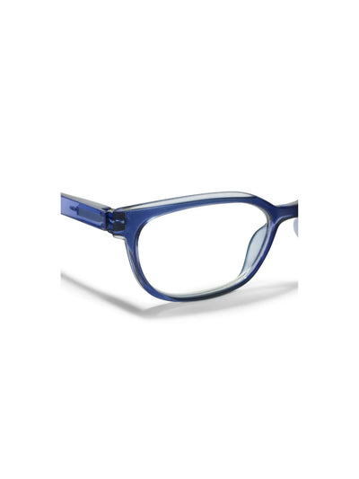 Blue eyeglasses on a white background