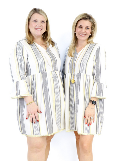Tunic Dress - Black/White/Gold size X-Large and Small.