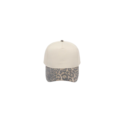 CB Hat Bar - Leopard Brim Two-Tone Baseball Cap