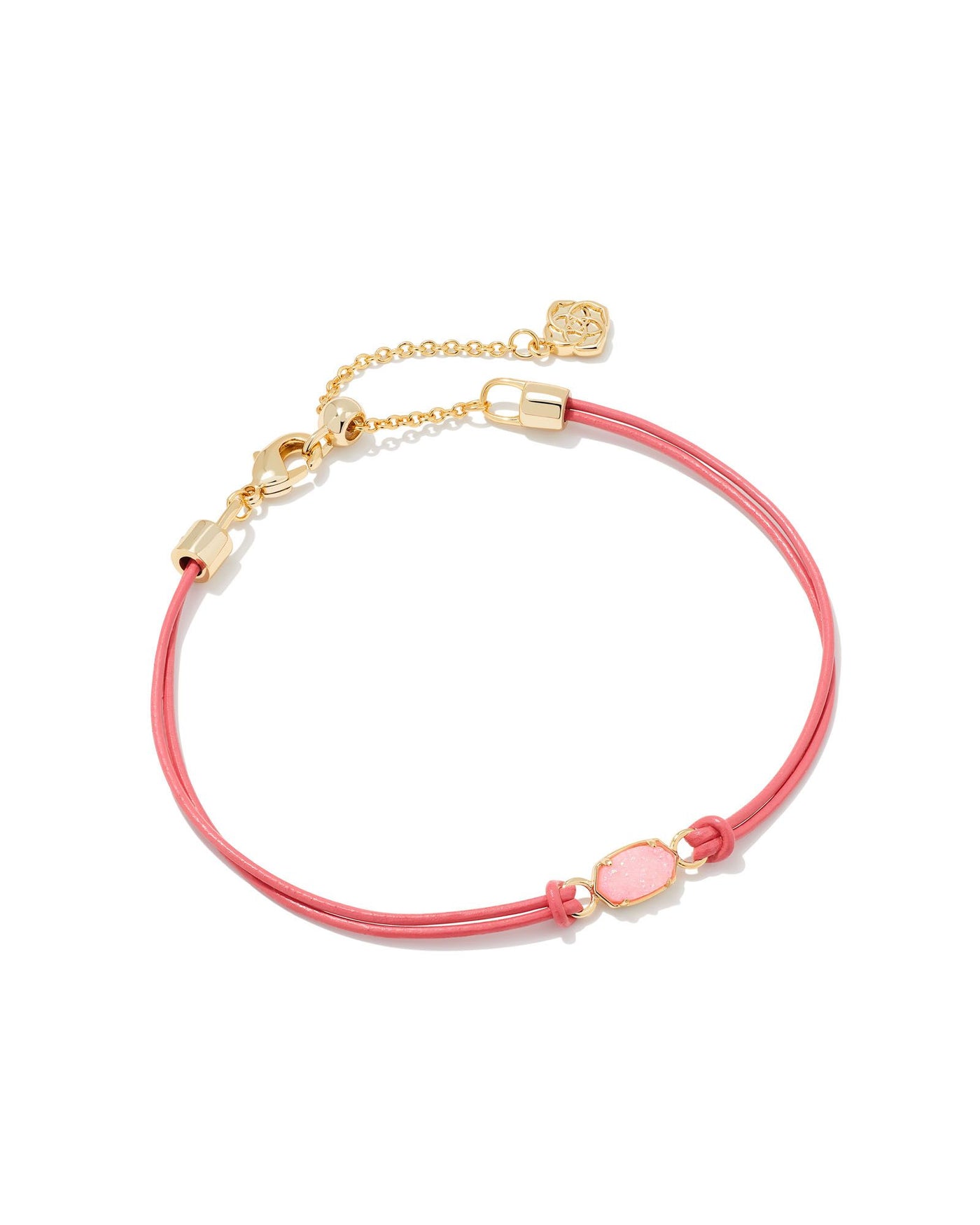 Kendra Scott Emilie Corded Bracelet in Gold Pink Drusy
