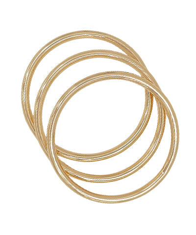 Bangle Bracelets - Set of 3 Gold