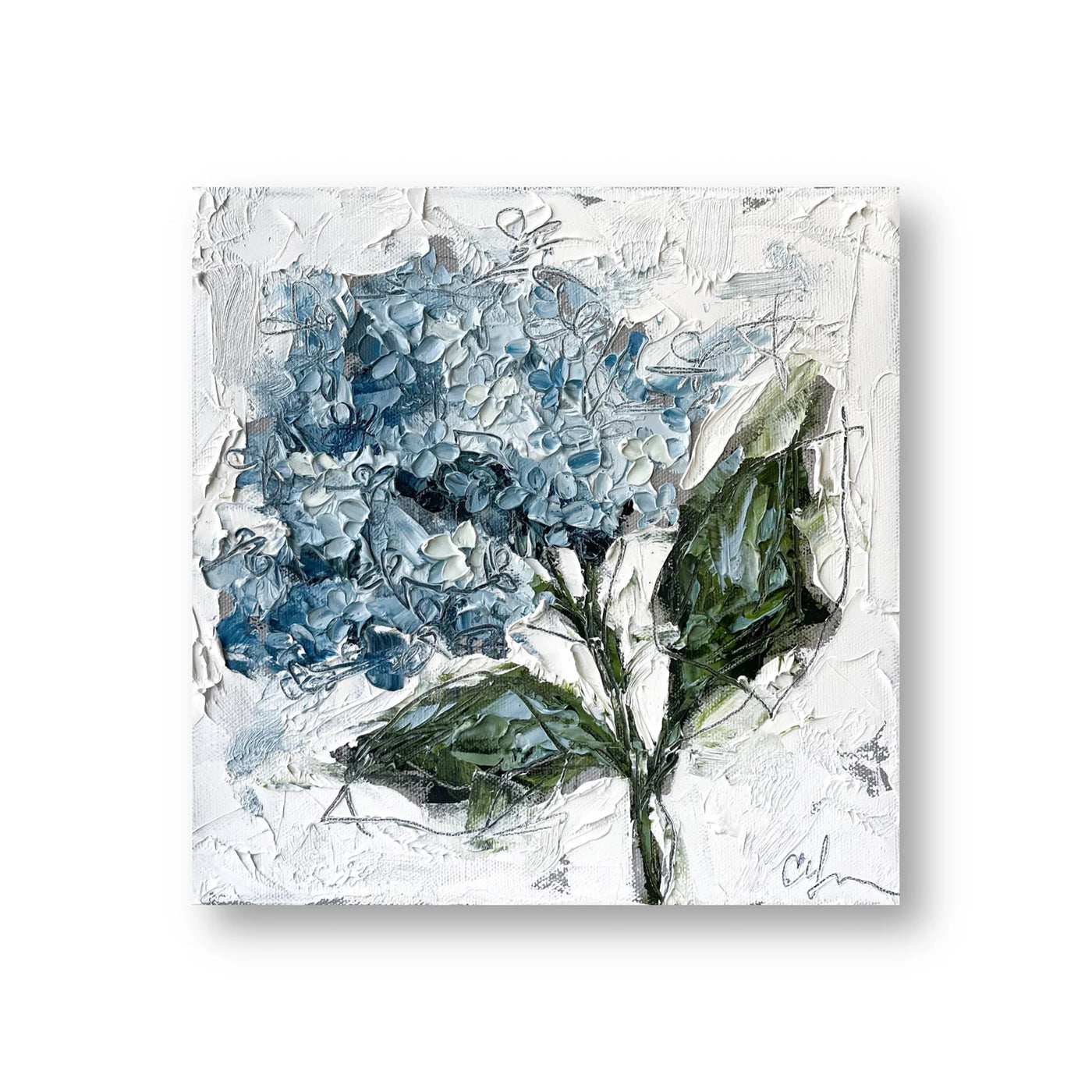 Blue Hydrangea I 10x10 Oil on Canvas