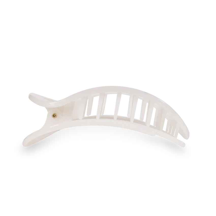 Teleties Flat Round Large Hair Clip - Coconut White