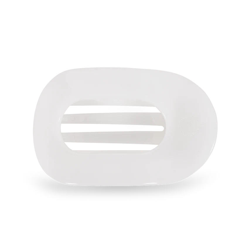 Teleties Flat Round Medium Hair Clip - Coconut White