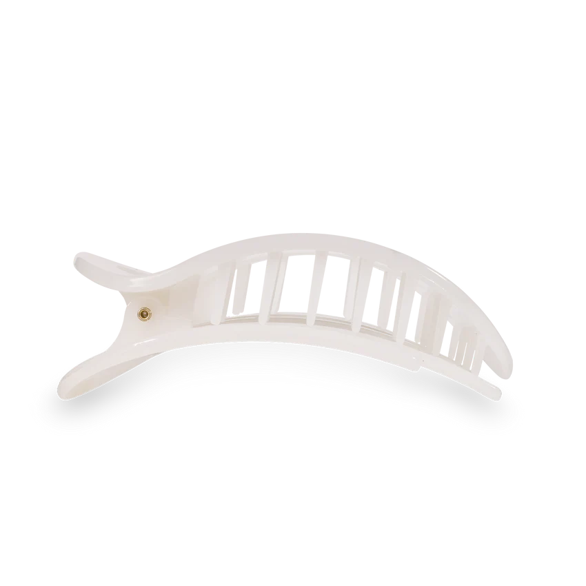 Teleties Flat Round Small Hair Clip - Coconut White