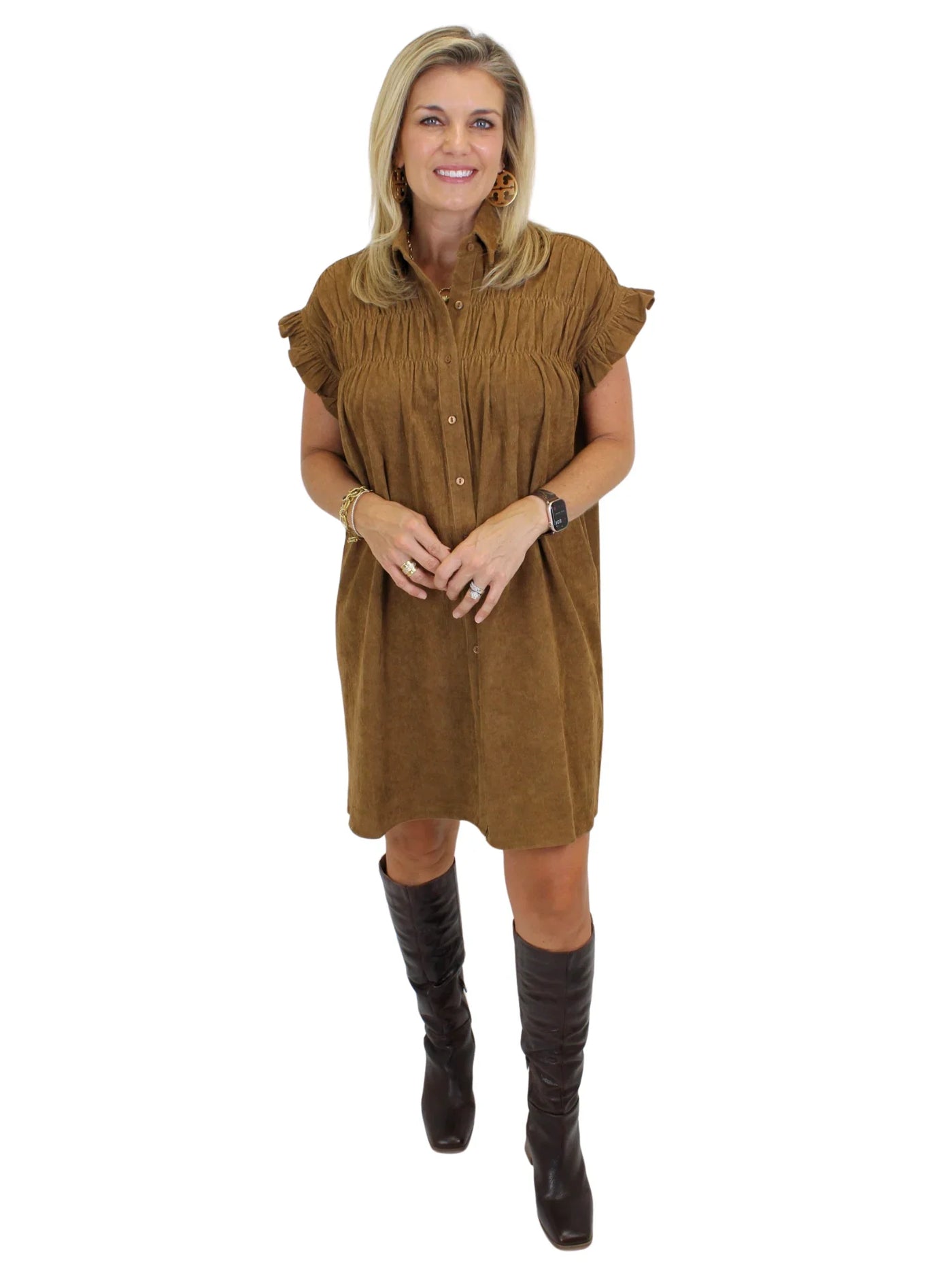 Corduroy Shirt Dress Camel – Fruit of the Vine Boutique
