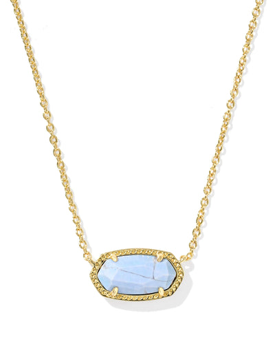 Necklace with a blue pendant on a white background