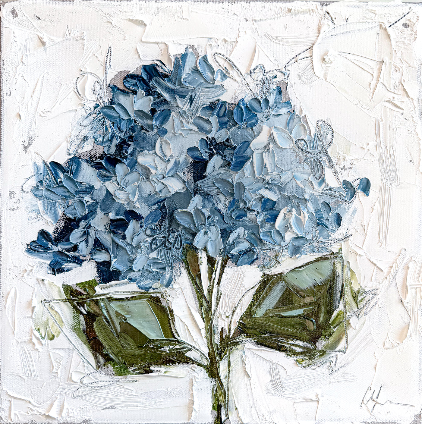 Blue Hydrangea XXI | 12" h x 12" w | Oil