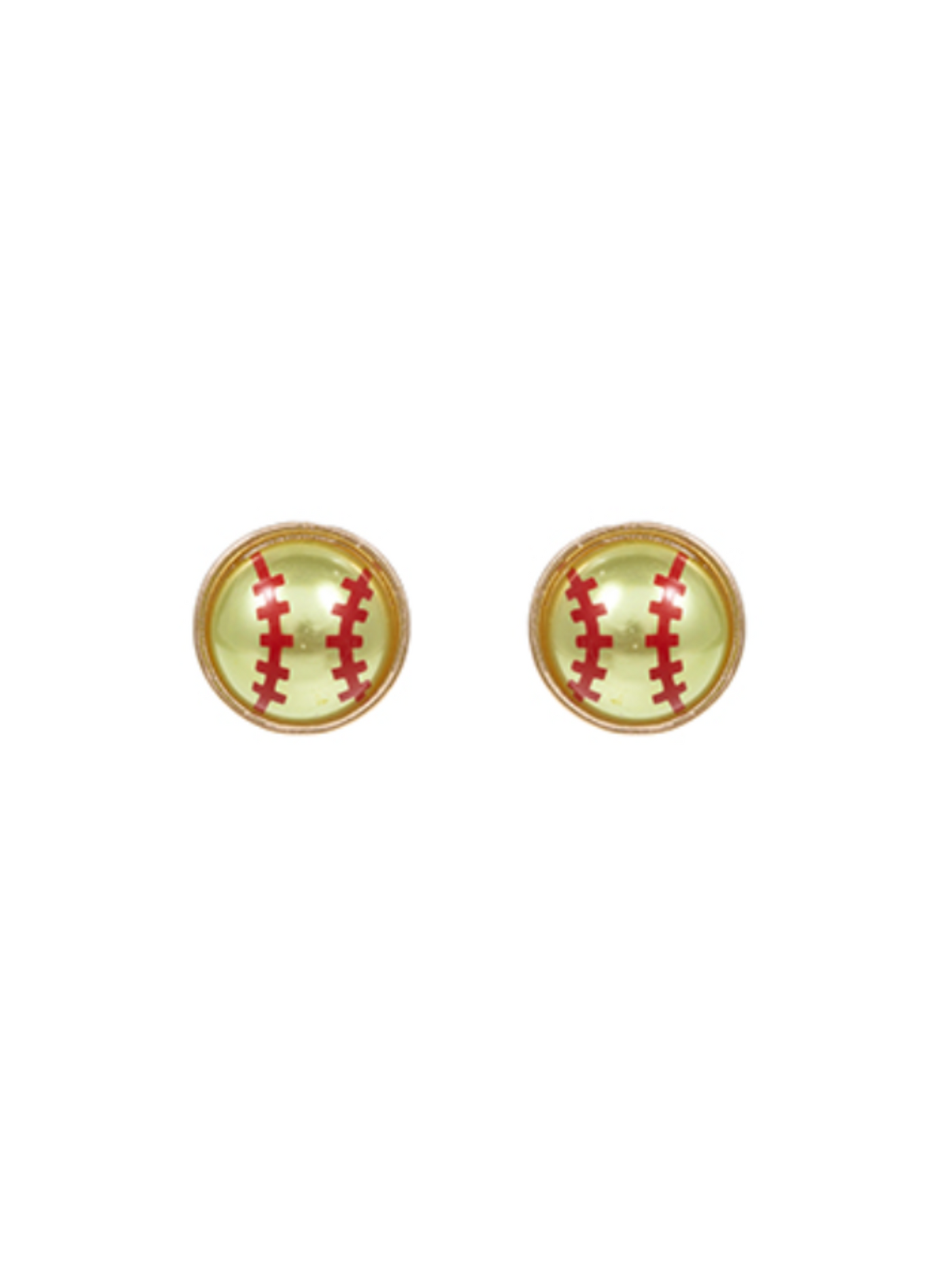 Softball Stud Earrings on white background.
