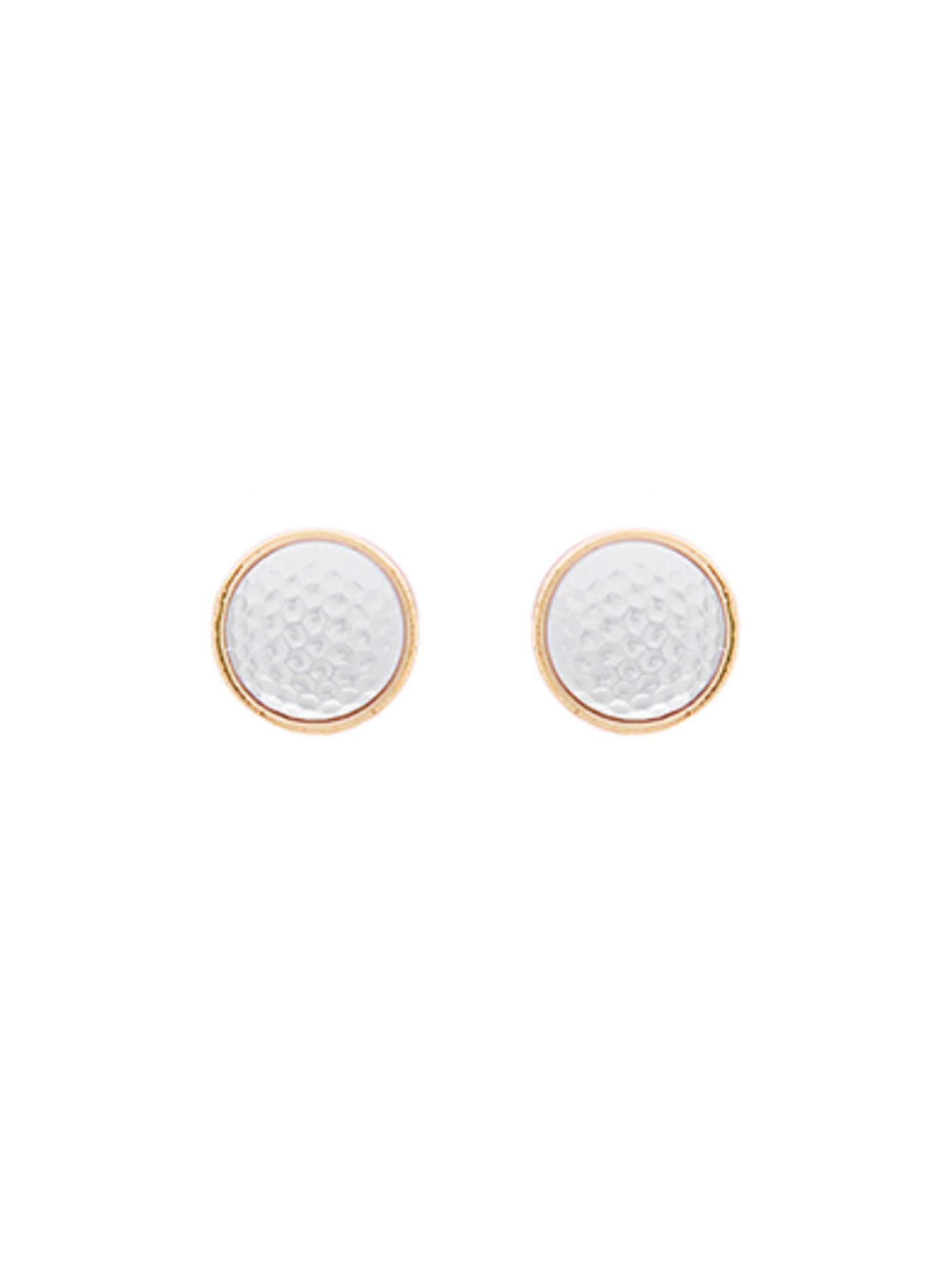 Golf Stud Earrings on white background.