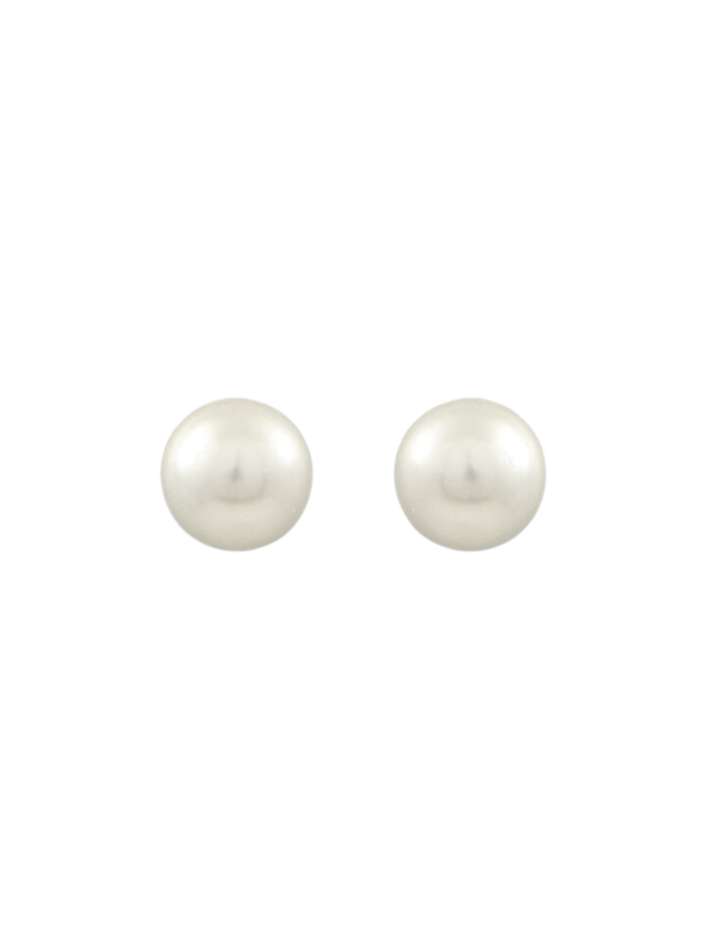 16mm Pearl Stud Earrings on white background.