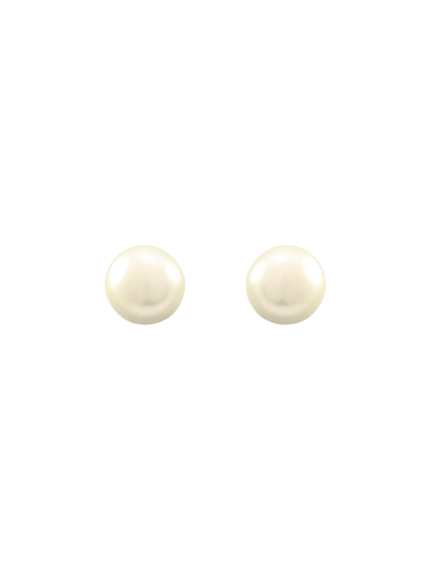14mm Flat Back Pearl Stud Earrings on white background.