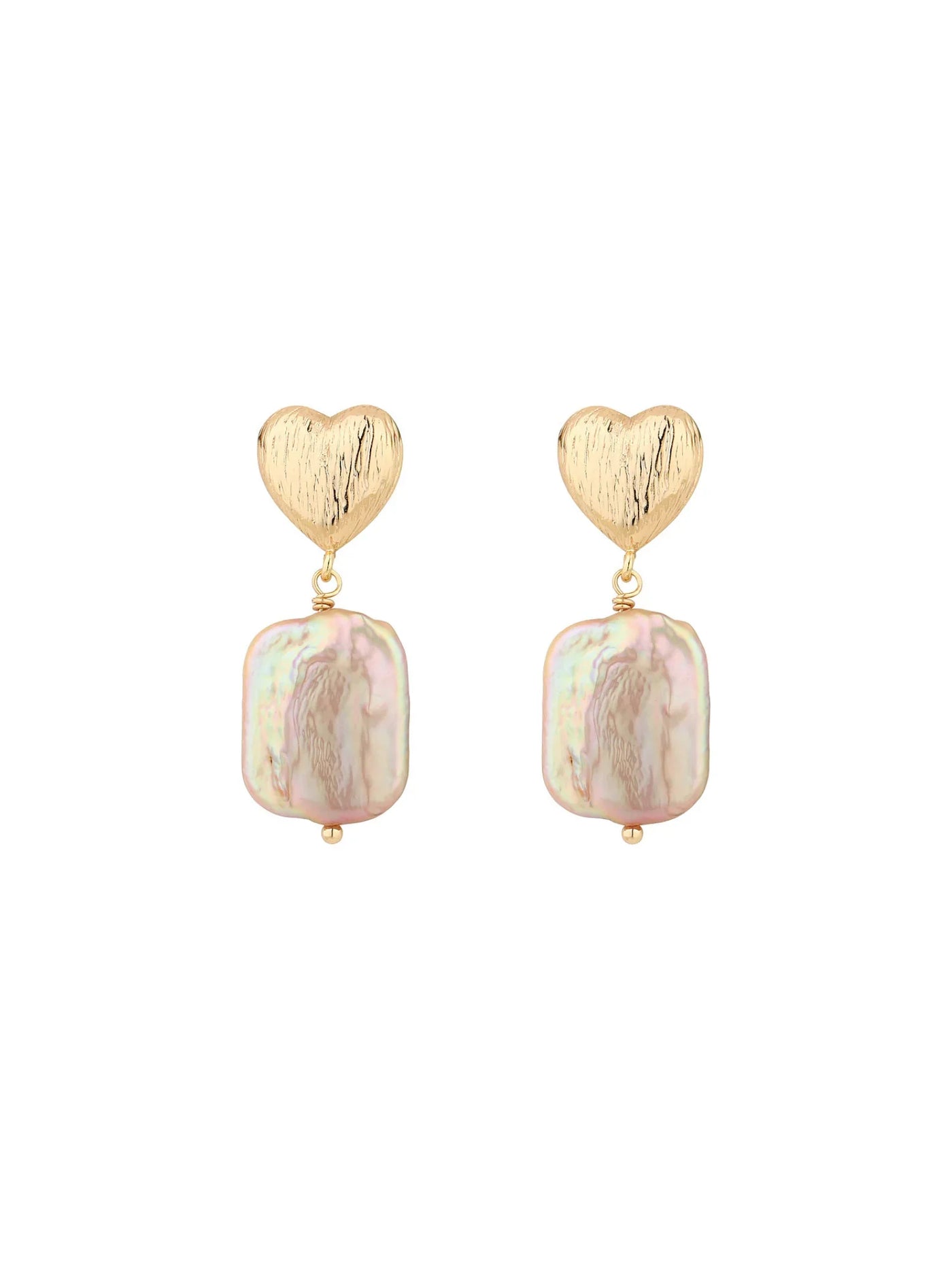Heart Vintage Baroque Pearl Drop Earrings