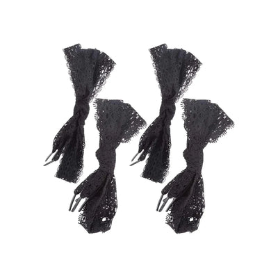 Front View of the Black Lacey Shoe Laces