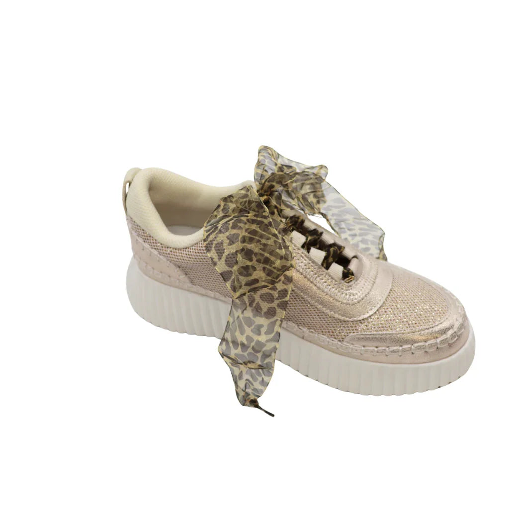 Leopard Shimmer Chiffon Shoelaces