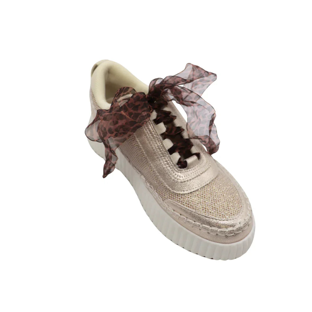 Leopard Shimmer Chiffon Shoelaces 