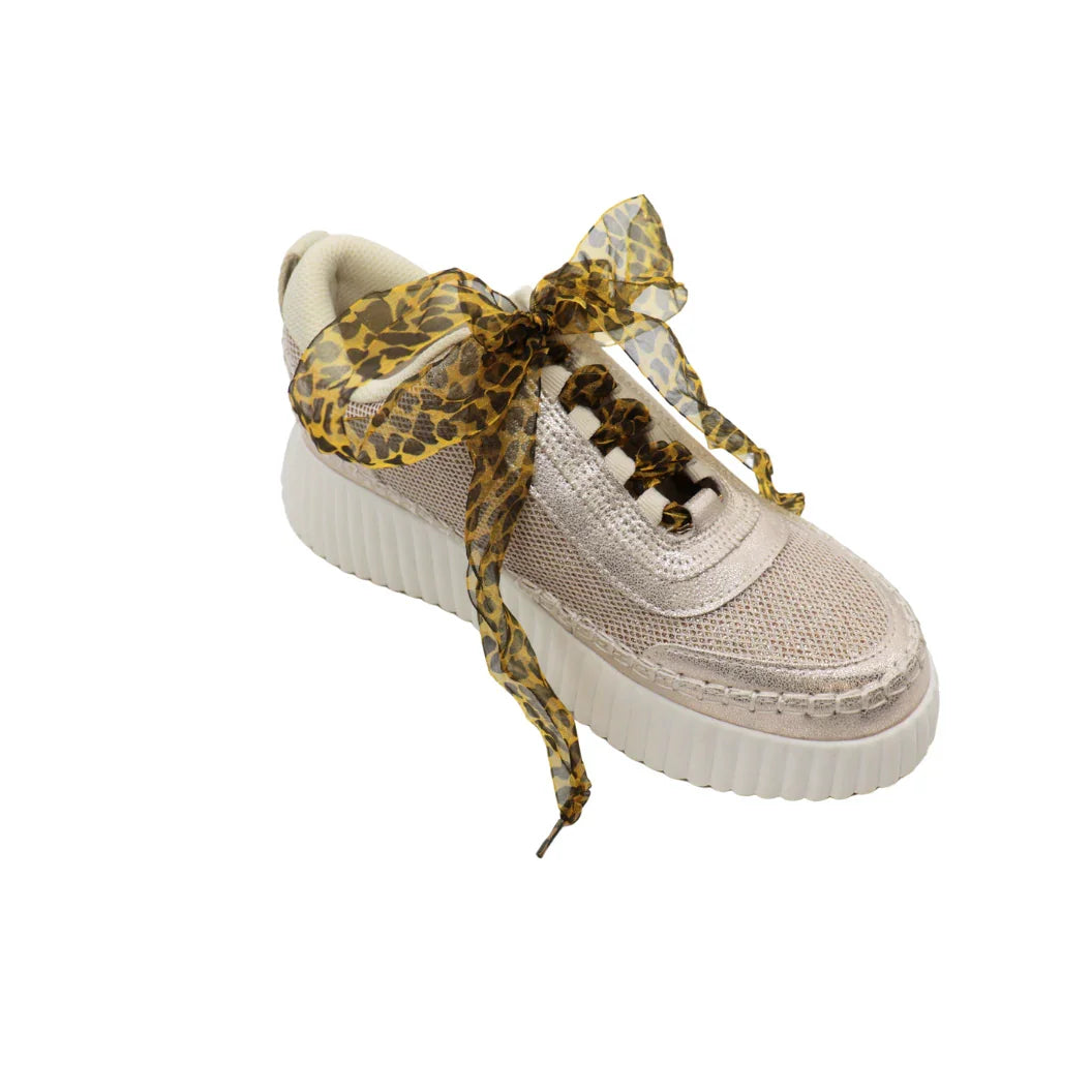 Leopard Shimmer Chiffon Shoelaces