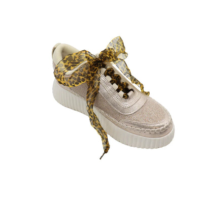 Leopard Shimmer Chiffon Shoelaces