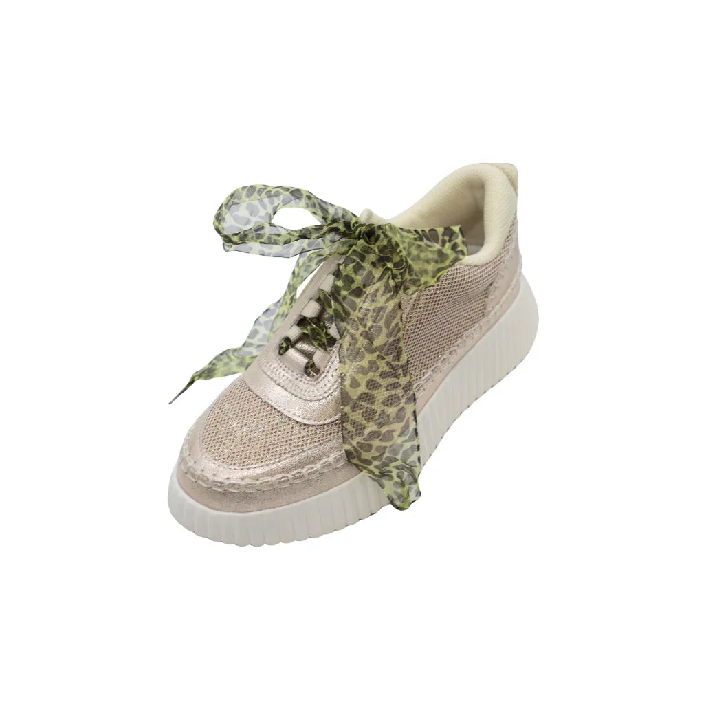 Leopard Shimmer Chiffon Shoelaces