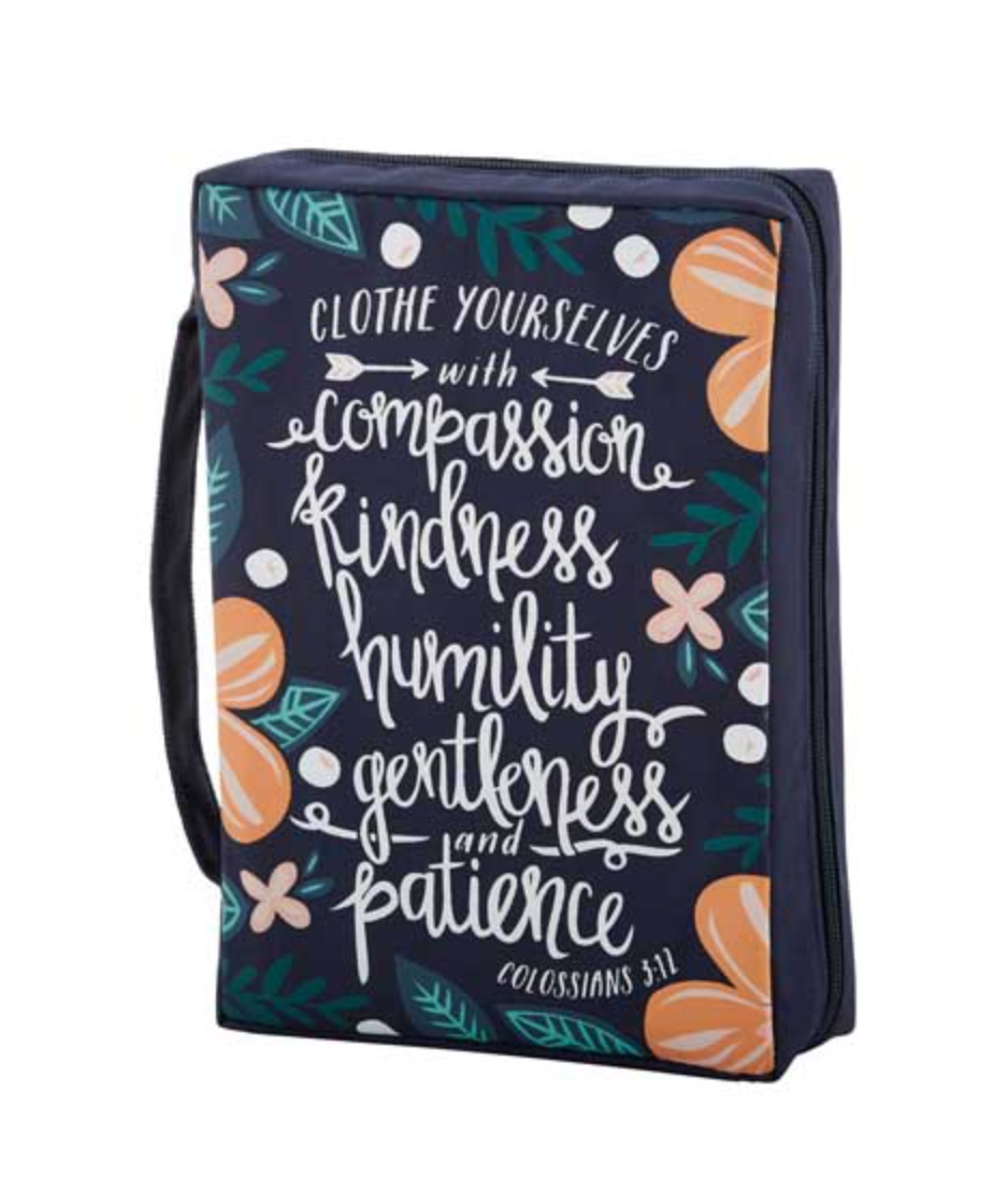 Bible Cover - Compassion, Kindness, Humility on print.