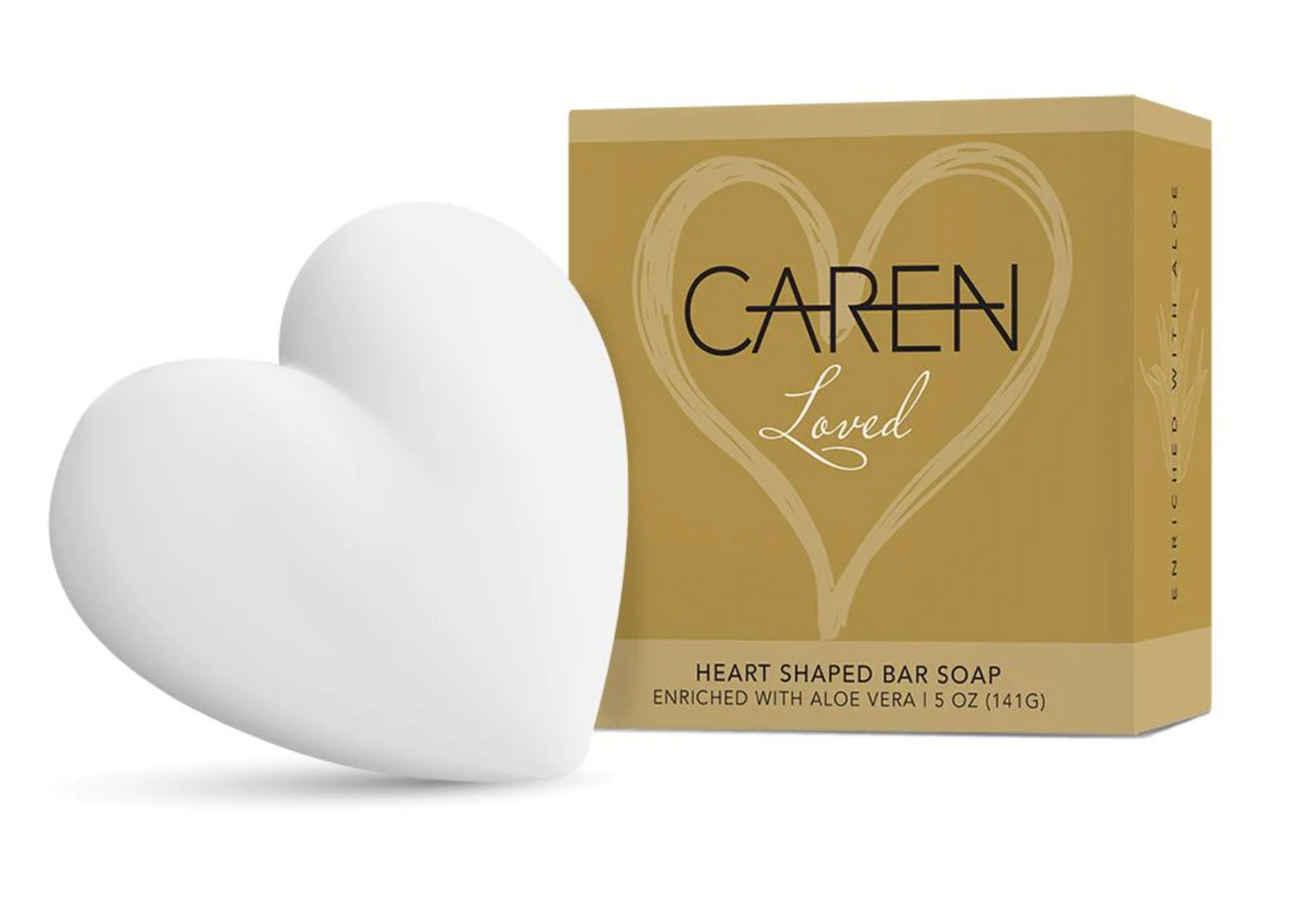Caren Heart Shaped Bar Soap - Loved
