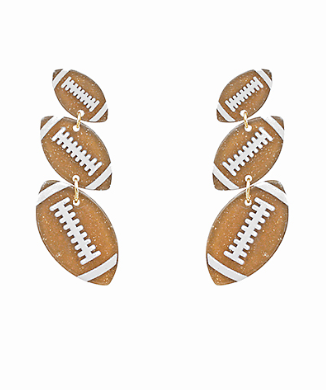 Football 3-Tier Earrings