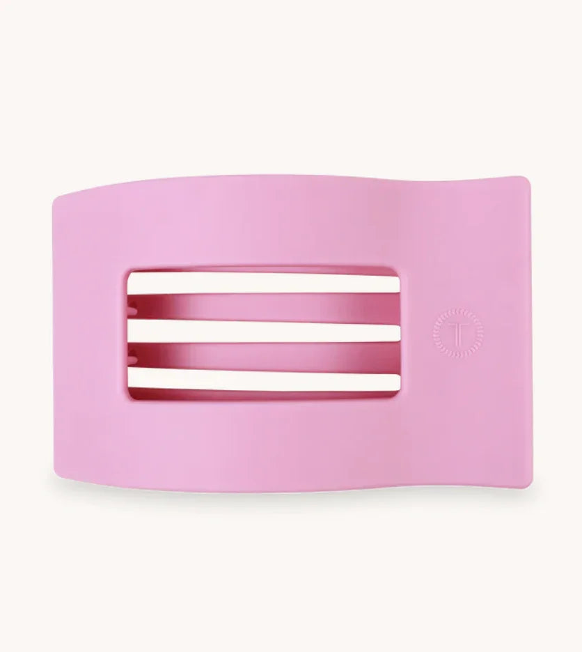 Teleties Medium Flat Rectangle Clip - Merry Pinkmas
