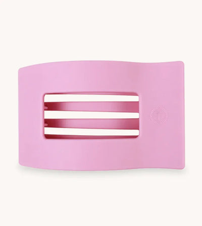 Teleties Medium Flat Rectangle Clip - Merry Pinkmas