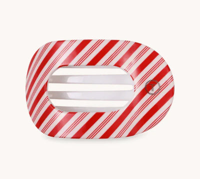 Teleties Flat Round Small Hair Clip - Candy Cane Crush