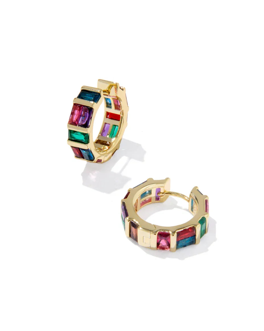 Kendra Scott Jamie Gold Huggie Earrings - Multi Mix