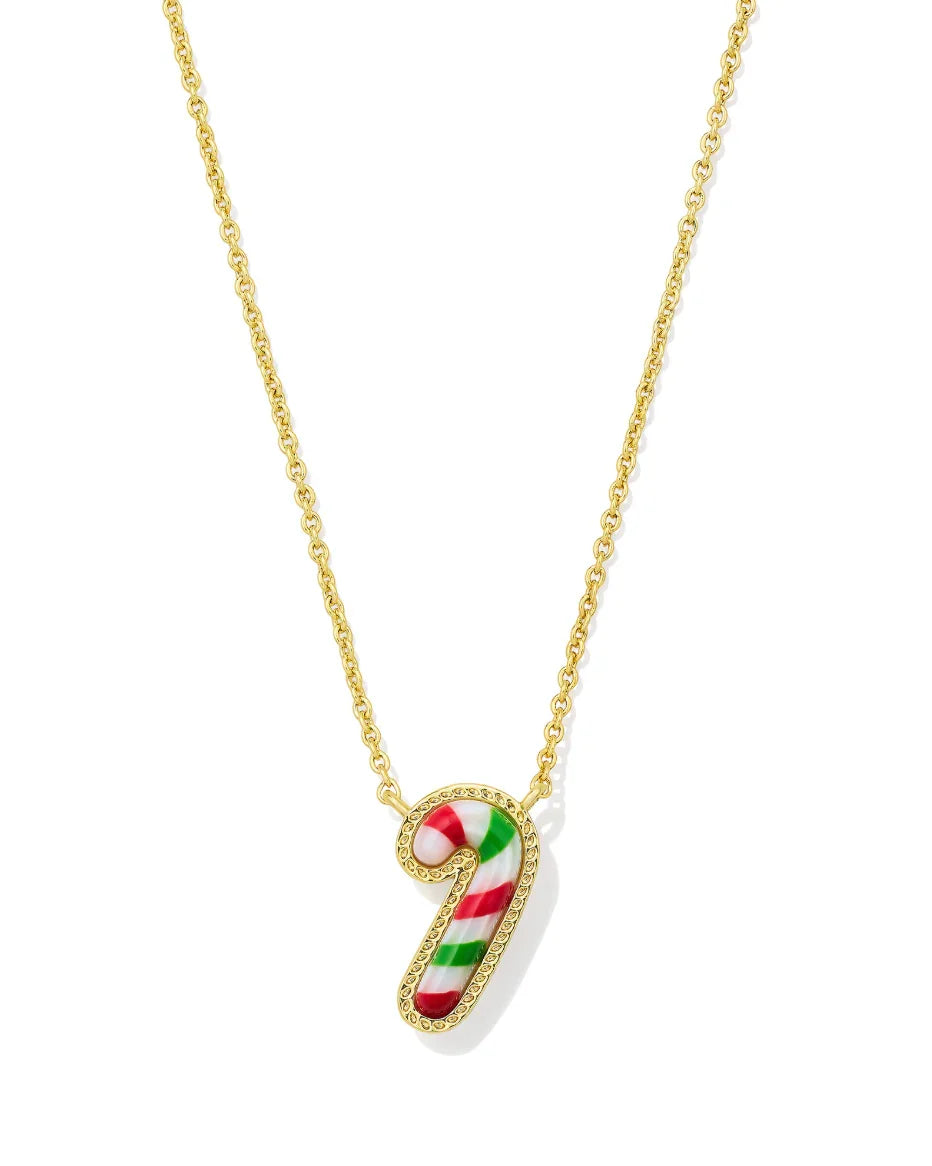 Kendra Scott Candy Cane Gold Short Pendant Necklace