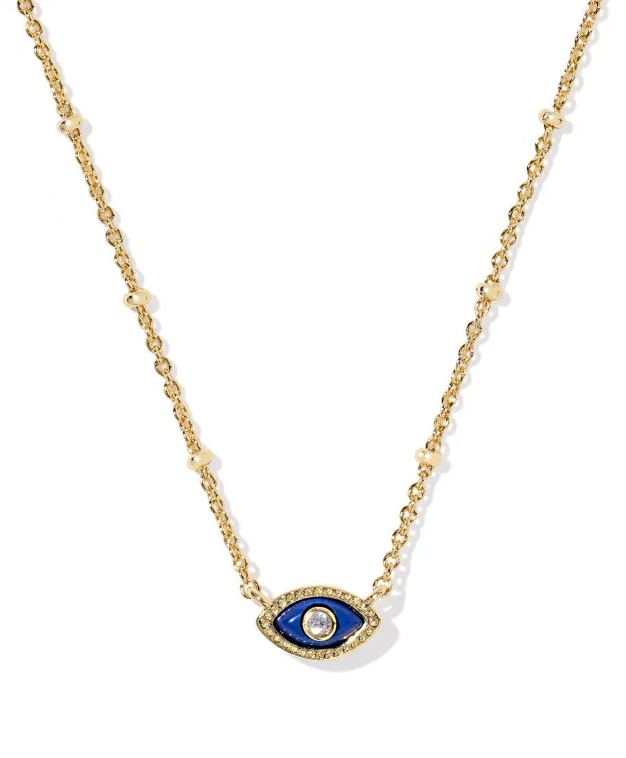 Kendra Scott Mini Eye Gold Short Pendant Necklace Dark Blue Magnesite