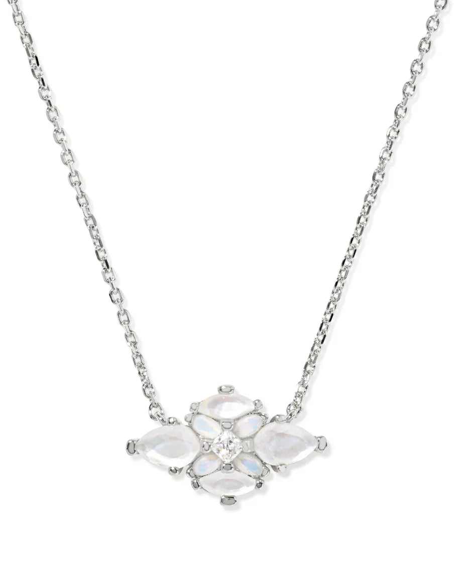 Kendra Scott Abbie Silver Crystal Short Pendant Necklace